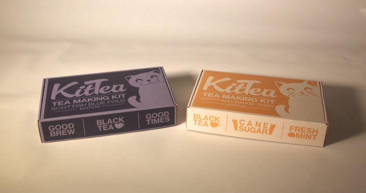 KitTea Subscription box in situ at the Senior Art and Design Show 2024, design by Hunter K. Muirheid